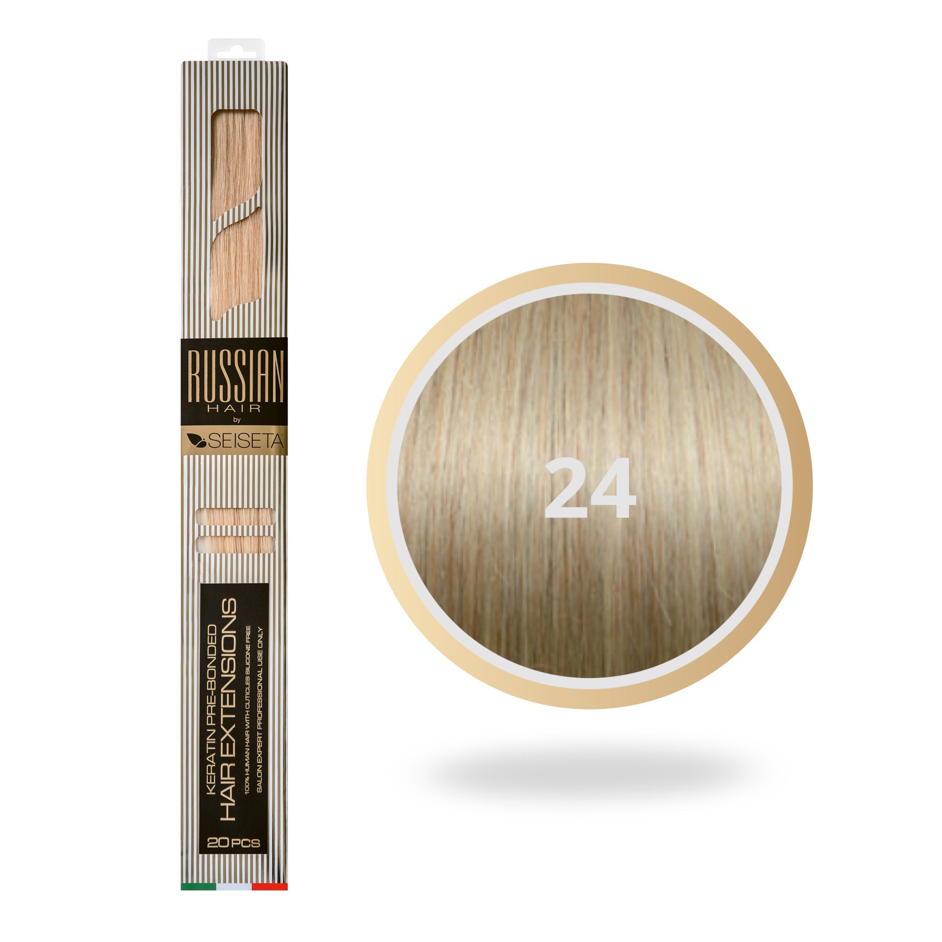 SEISETA - RUSSIAN HAIR KERATIN LINE 24/INTENS ASBLOND 50-55 CM